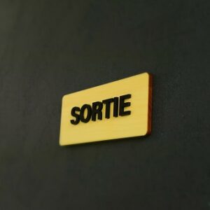 Signalétique Bois massif et acrylique porte