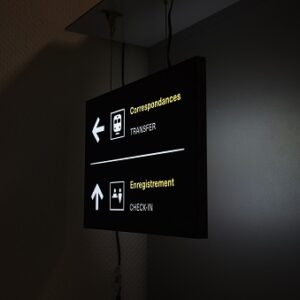 Signalétique intérieur lumineuse recto verso