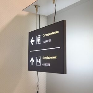 Signalétique intérieur lumineuse recto verso B
